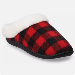 Sonoma Red and Black Buffalo Print Slippers M